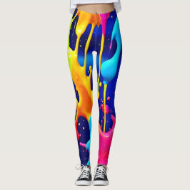 Kleurrijke Druppelende Verfkunst Leggings