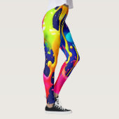 Kleurrijke Druppelende Verfkunst Leggings (Rechts)