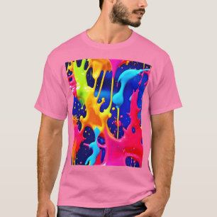 Kleurrijke Druppelende Verfkunst T-shirt