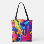 Kleurrijke Druppelende Verfkunst Tote Bag (Achterkant)