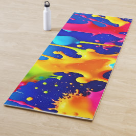 Kleurrijke Druppelende Verfkunst Yogamat