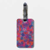Kleurrijke druppels rood, roze, blauw Paars Abstra Bagagelabel (Achterkant verticaal)