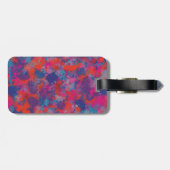 Kleurrijke druppels rood, roze, blauw Paars Abstra Bagagelabel (Achterkant horizontaal)