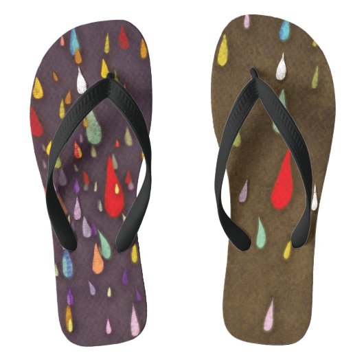 Kleurrijke druppels teenslippers (Voetbed)