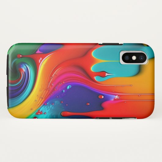 Kleurrijke druppelverf Case-Mate iPhone case (Achterkant (horizontaal))