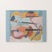 Kleurrijke dubbele bas Abstract Legpuzzel (Horizontaal)