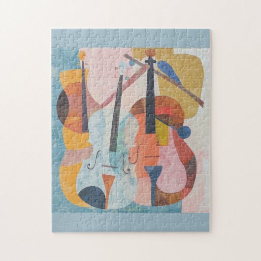 Kleurrijke dubbele bas Abstract Legpuzzel (Verticaal)