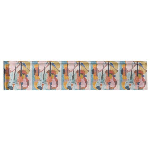 Kleurrijke dubbele bas Abstract Naambordje (Voorkant)