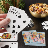 Kleurrijke dubbele bas Abstract Pokerkaarten (Insitu)