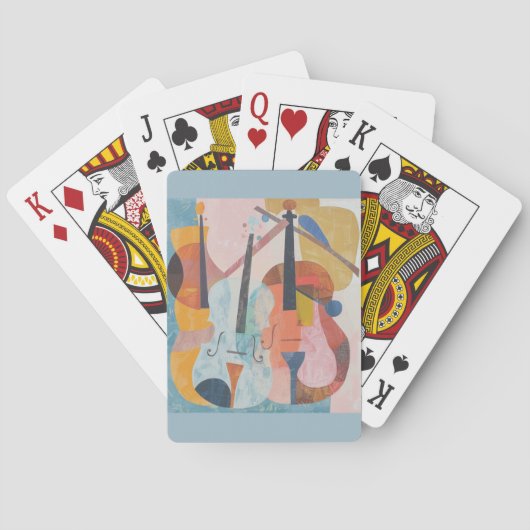 Kleurrijke dubbele bas Abstract Pokerkaarten (Achterkant)
