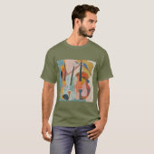 Kleurrijke dubbele bas Abstract T-shirt (Voorkant volledig)