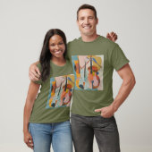 Kleurrijke dubbele bas Abstract T-shirt (Unisex)