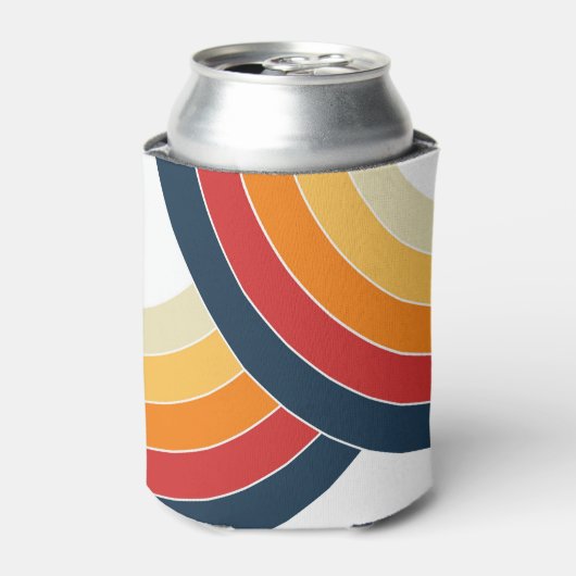 Kleurrijke dubbele bogen in retro-stijl blikjeskoeler (Blikje Voorkant)