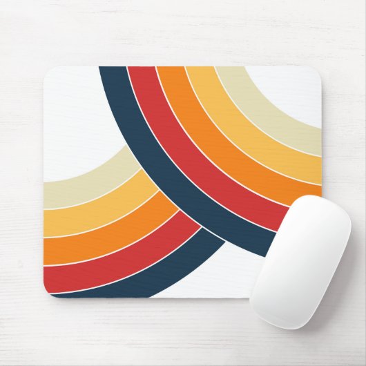 Kleurrijke dubbele bogen in retro-stijl muismat (Met muis)