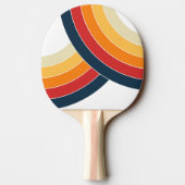 Kleurrijke dubbele bogen in retro-stijl tafeltennisbatje (Achterkant)