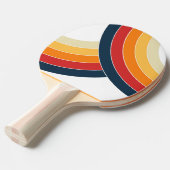 Kleurrijke dubbele bogen in retro-stijl tafeltennisbatje (Voorkant Gekanteld)