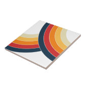 Kleurrijke dubbele bogen in retro-stijl tegeltje (Zijkant)