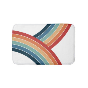 Kleurrijke dubbele retro stijl regenboog decoratie badmat