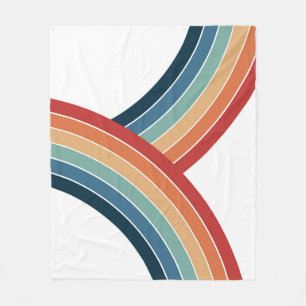 Kleurrijke dubbele retro stijl regenboog decoratie fleece deken