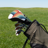 Kleurrijke dubbele retro stijl regenboog decoratie golfheadcover (Insitu)