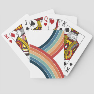 Kleurrijke dubbele retro stijl regenboog decoratie pokerkaarten