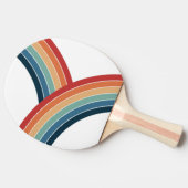 Kleurrijke dubbele retro stijl regenboog decoratie tafeltennisbatje (Zijkant)