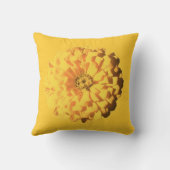 Kleurrijke dubbelzijdige Sinaasappel met gele bloe Kussen (Achterkant)