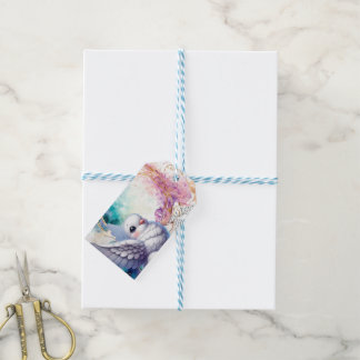 Kleurrijke Duif Cadeaulabel
