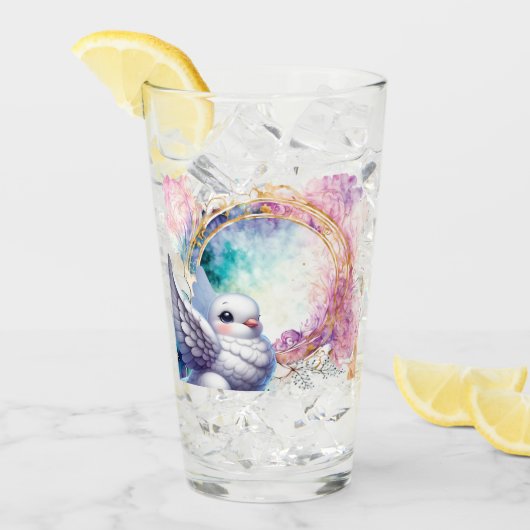Kleurrijke Duif Glas (Voorkant ijs)