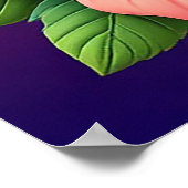 Kleurrijke duif omringd door levendige bloemen poster (Hoek)