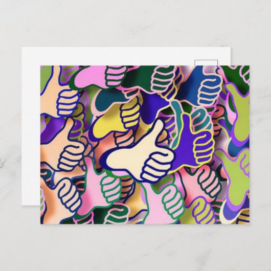 Kleurrijke duimen omhoog Briefkaart (Voorkant / Achterkant)