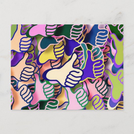 Kleurrijke duimen omhoog Briefkaart (Voorkant)