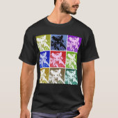 Kleurrijke Duitse Herder Hond Pop Art Unisex T-shirt (Voorkant)