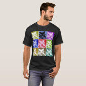 Kleurrijke Duitse Herder Hond Pop Art Unisex T-shirt (Voorkant volledig)