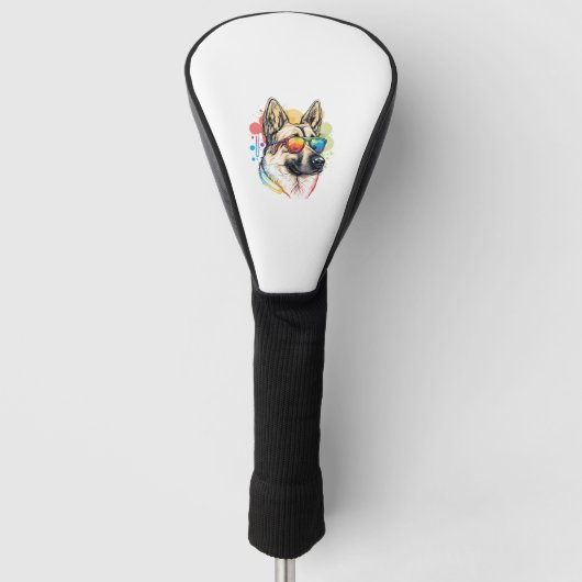 Kleurrijke Duitse Herder Pop Kunst Papa Mam Honden Golfheadcover (Voorkant)