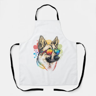 Kleurrijke Duitse Herder Pop Kunst Papa Mam Honden Schort
