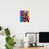 Kleurrijke Duitse Herders Pop Art Poster (Thuiskantoor)