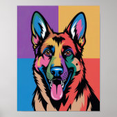 Kleurrijke Duitse Herders Pop Art Poster (Voorkant)