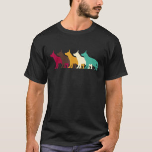 Kleurrijke Duitse Herdershond Motief Idee Voor Hon T-shirt
