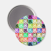 Kleurrijke Duitse Herdershond Pop Art Rond Magneet (Voorkant / Achterkant)