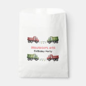 Kleurrijke Dump Trucks 4e. verjaardagsfeestje Bedankzakje (Voorkant)