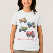 Kleurrijke Dump Trucks 4e. verjaardagsfeestje cade Tri-Blend Shirt (Voorkant)