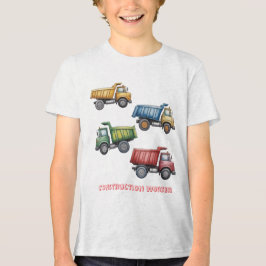 Kleurrijke Dump Trucks 4e. verjaardagsfeestje cade Tri-Blend Shirt