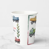 Kleurrijke Dump Trucks 4e. verjaardagsfeestje Papieren Bekers (Links)