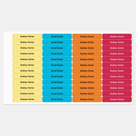 Kleurrijke dunne strijklabels voor kinderen, water labels (Vel)
