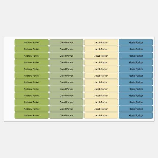Kleurrijke dunne strijklabels voor kinderen Waterd Labels (Vel)