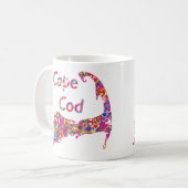 Kleurrijke dynamische kaart met hartvulling van ka koffiemok (Voorkant links)