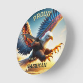 Kleurrijke Eagle Classic Patriot Muur Klok (Hoek)