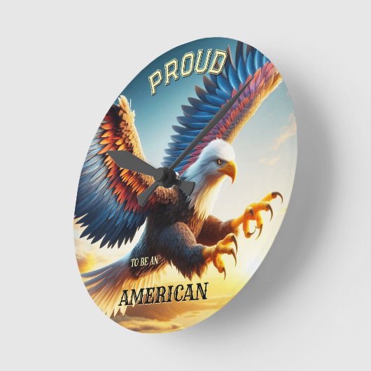 Kleurrijke Eagle Classic Patriot Muur Klok (Hoek)