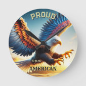 Kleurrijke Eagle Classic Patriot Muur Klok (Voorkant)